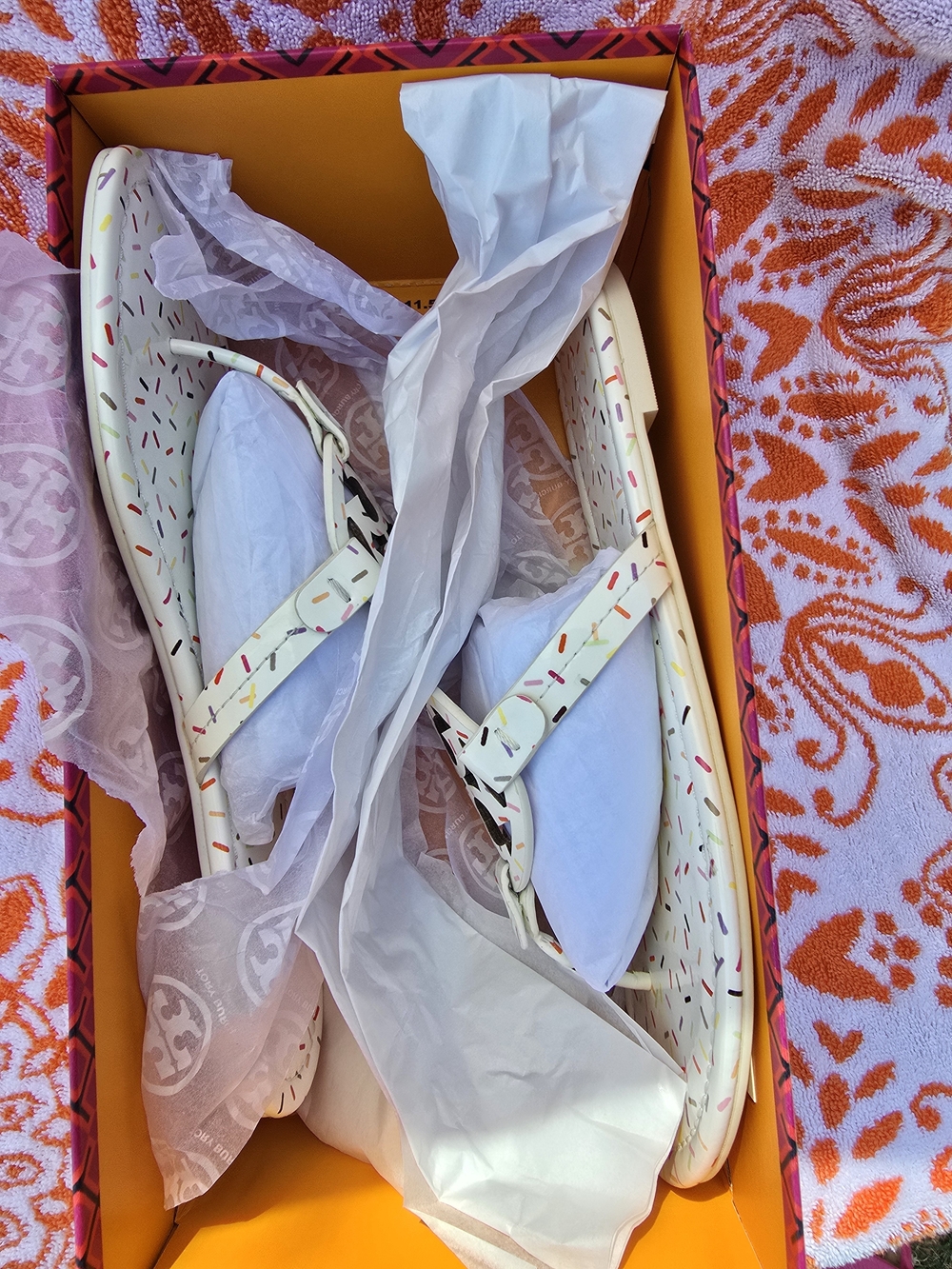 Tory Burch Miller Rainbow Sprinkles Patent Leather Sandals Sz 11M - Picture 5 of 7